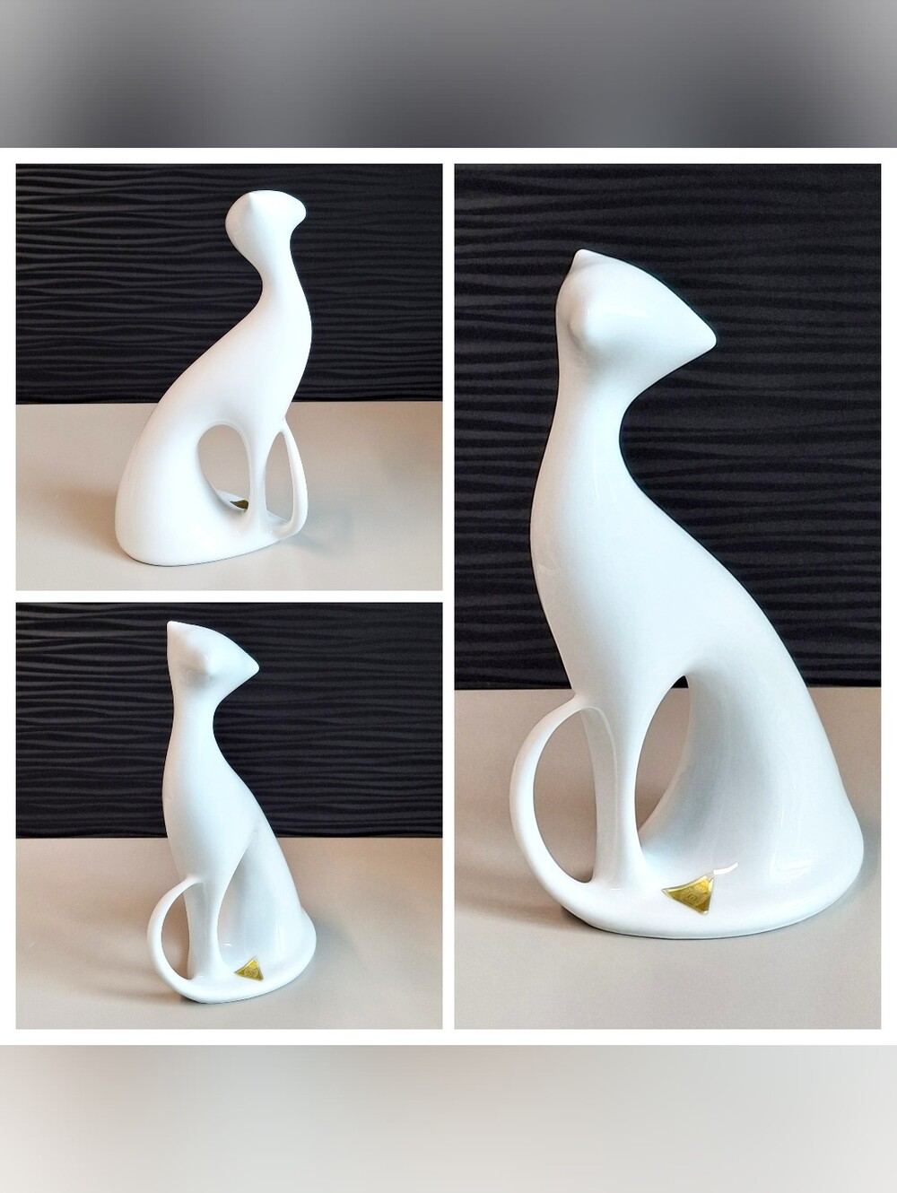 VTG Royal Dux Jaroslav Jezek Stylized Porcelain Cat Figurine Czech Republic
